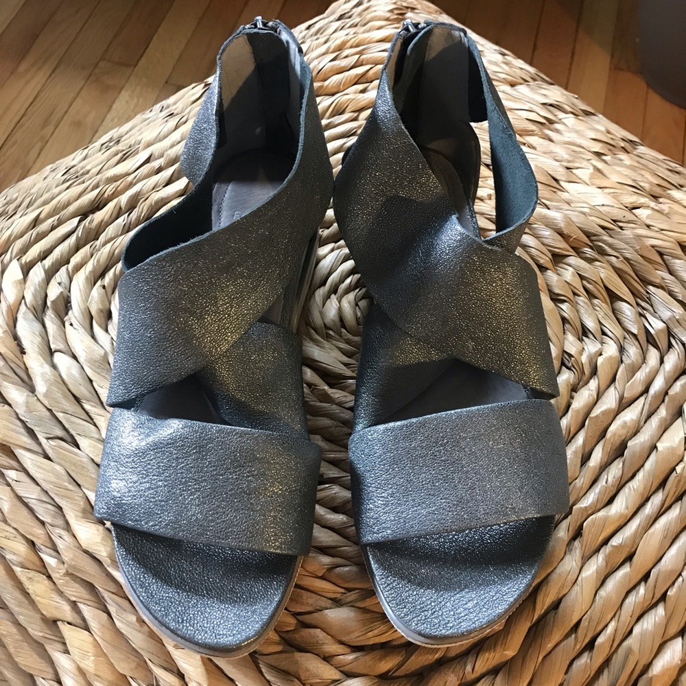 Eileen Fisher Sport Wide-Strap Leather Sandal